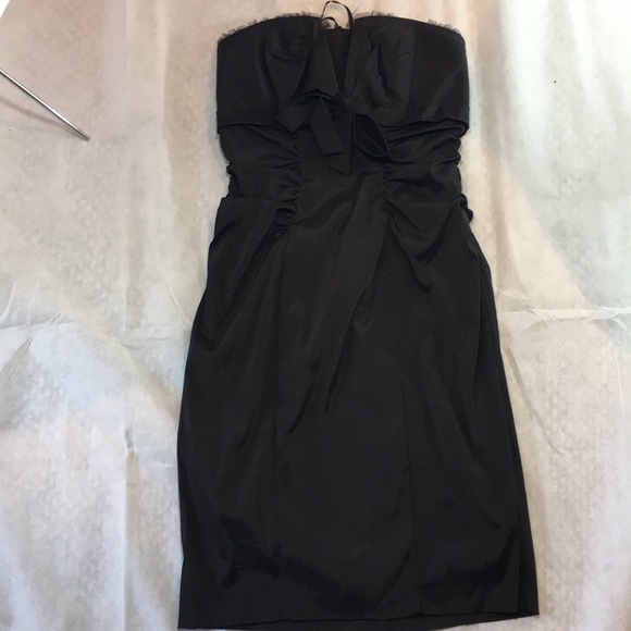 Black Xscape by Joanna Chen Stretch Ruched Front Strapless Dress NWOT